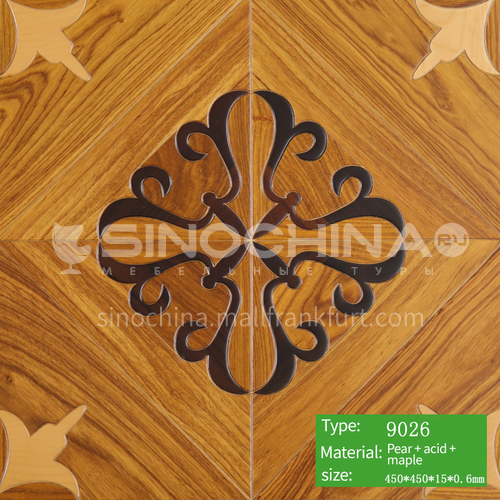 15mm multi-layer solid wood art parquet floor 9026